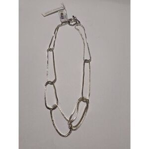 ADRIENNE VITTADINI SILVER CHAINS LOOPS NECKLACE NWT